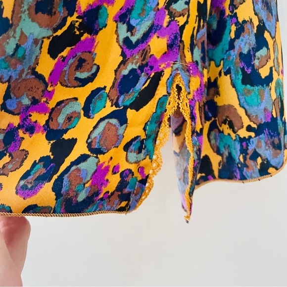 FREE PEOPLE Womens Brown Lace Printed Spaghetti Strap V Neck Tank Top Size: L - Picture 5 of 9